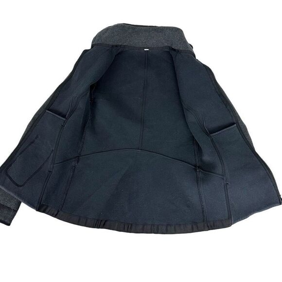 Lululemon Insculpt Zip Jacket Mock Neck Size 4 Heathered Black Ponte Knit - Picture 5 of 9